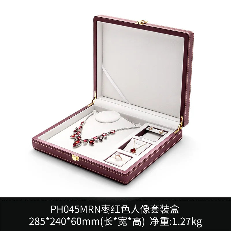Factory Direct Supply New Jewelry Storage Set Box Three Gold Rings Earrings Earrings Necklace Display Box Jewelry Packaging
