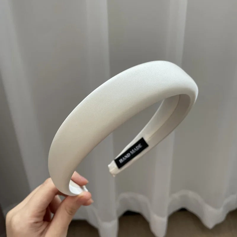Fashion Women Thick Sponge Headband Padded Ladies Hair Band Girl Hair Hoop Satin Covered Soft Headwear Hair Accessories Bezel