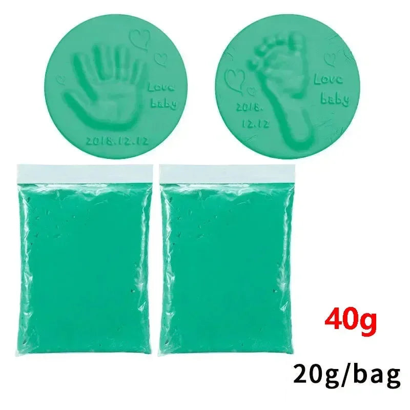 20/40g Baby DIY Hand and Footprint Soft Clay Fluffy Material, Baby Handprint Imprint And Foot Print Mud, Handprint Fingerprint