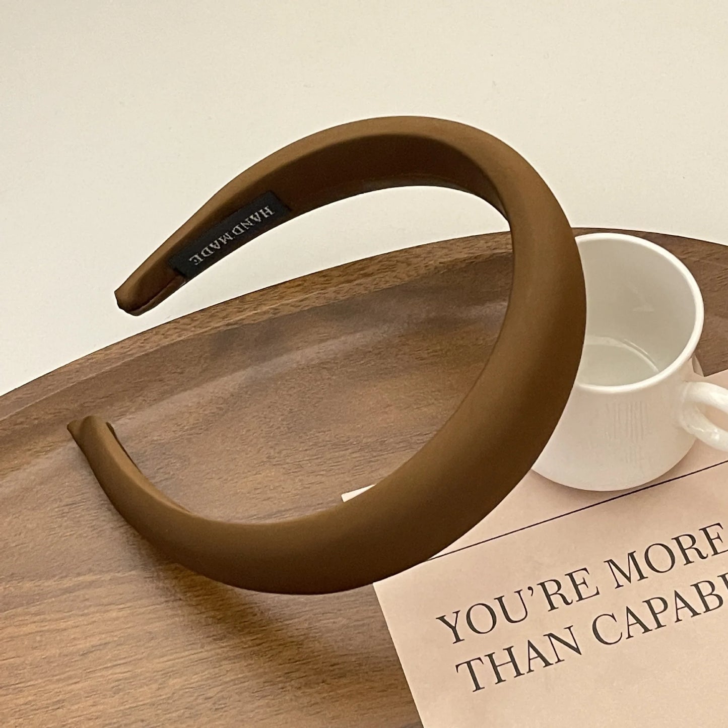 Fashion Women Thick Sponge Headband Padded Ladies Hair Band Girl Hair Hoop Satin Covered Soft Headwear Hair Accessories Bezel