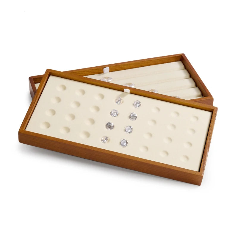 Oirlv Wooden Jewelry Tray Set Bracelet Ring Display Props Sets Jewelry Organizer Holder Necklace Display Stand Jewelry Plate