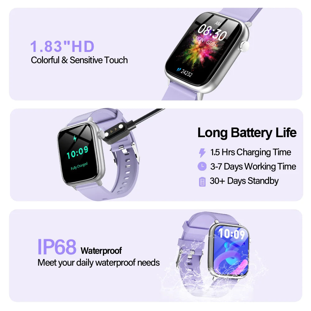 LAXASFIT New Smart Watch Bluetooth Talk Man Woman Smartwatch 100+ Sports Functions Fitness Bracelet Customized Dial Smart Watch