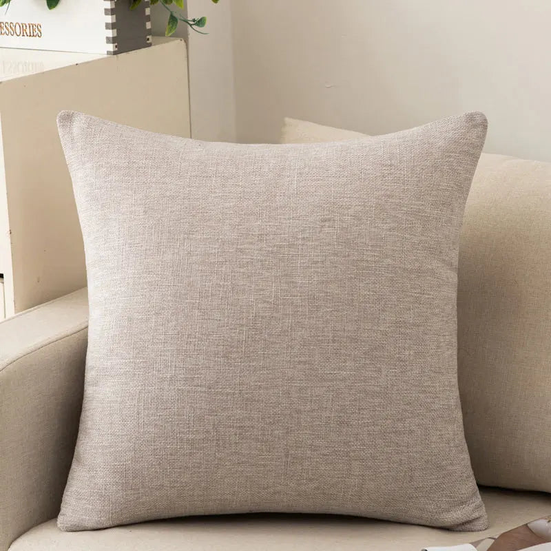 Scandinavian ins style solid colour pillow cover heavy cotton linen living room sofa cushion winter waist pillow case