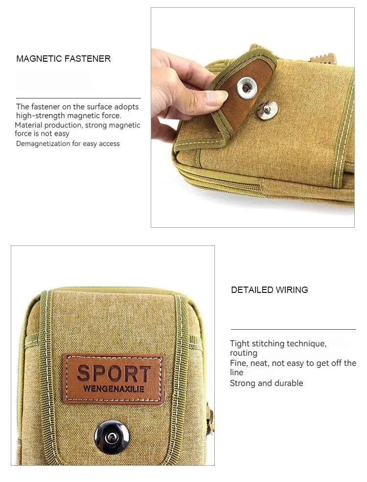 Outdoor Waist Bag Purse Military Waist Fanny Pack Men 6.5 Inches Phone Pouch Camping Hunting Tactical Edc Bag Unisex Worker Bag