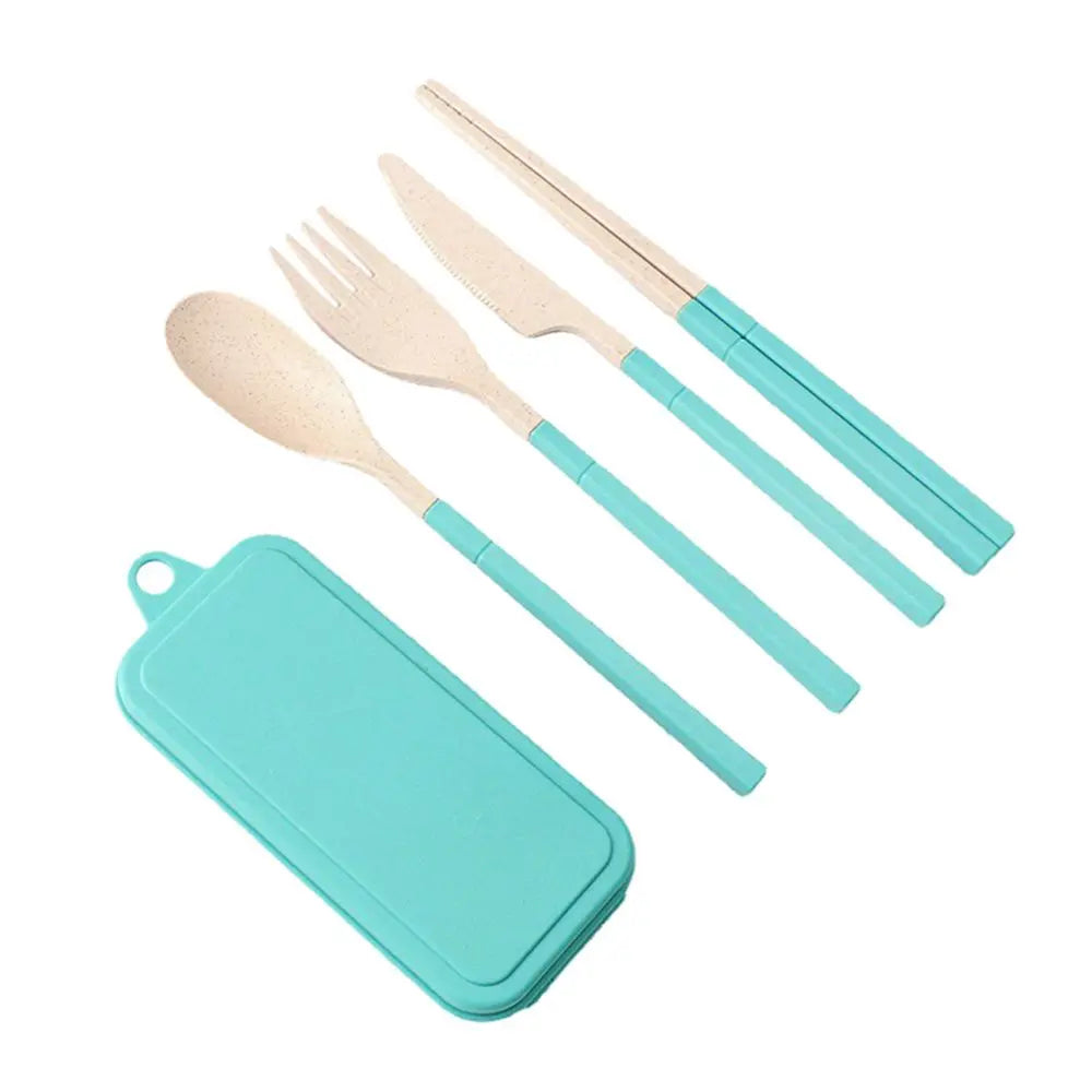 Portable Lunch Box Eco-friendily Wheat Straw Boxes Picnic Storage Box Fruit Container Compartmentalized Lunchbox for Kids Adult