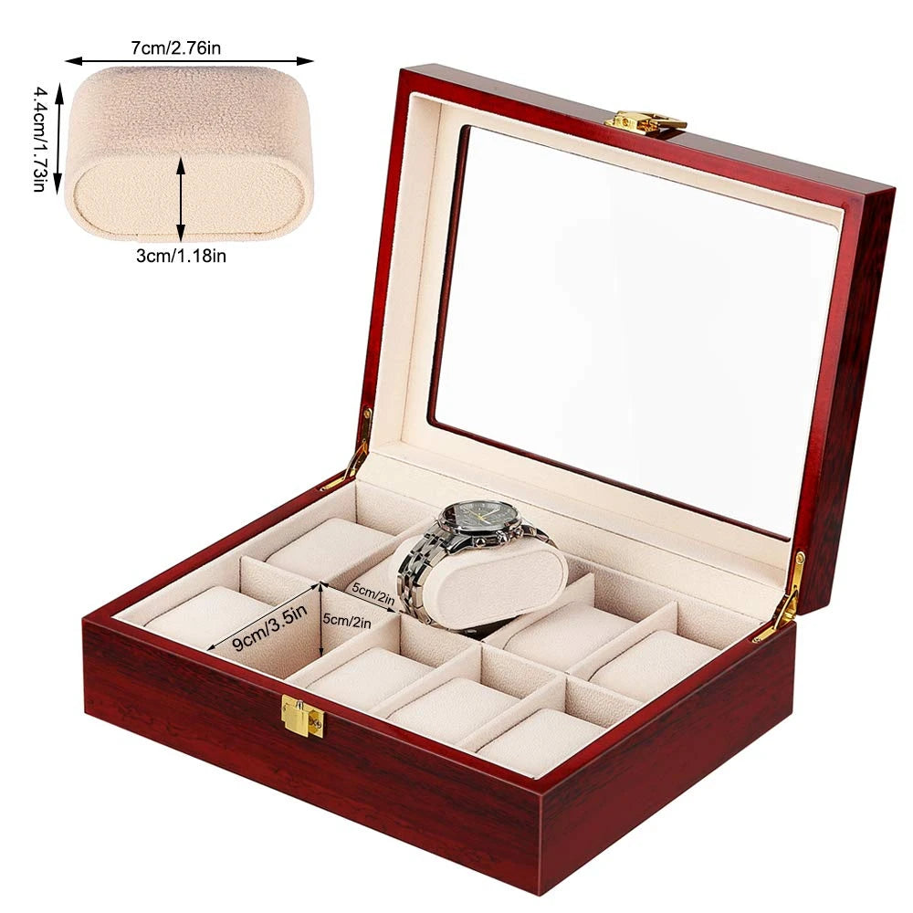 Luxury Wooden Watch Box 1/2/3/5/6/10/12 Grids Watch Organizers 6 Slots Wood Holder Boxes for Men Women Watches Jewelry Display