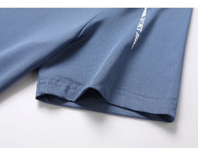 Men's Running Quick Drying T-shirts Breathable Hiking Fishing Tees Soft Elasticity Outdoor Sports Short Shirt Summer