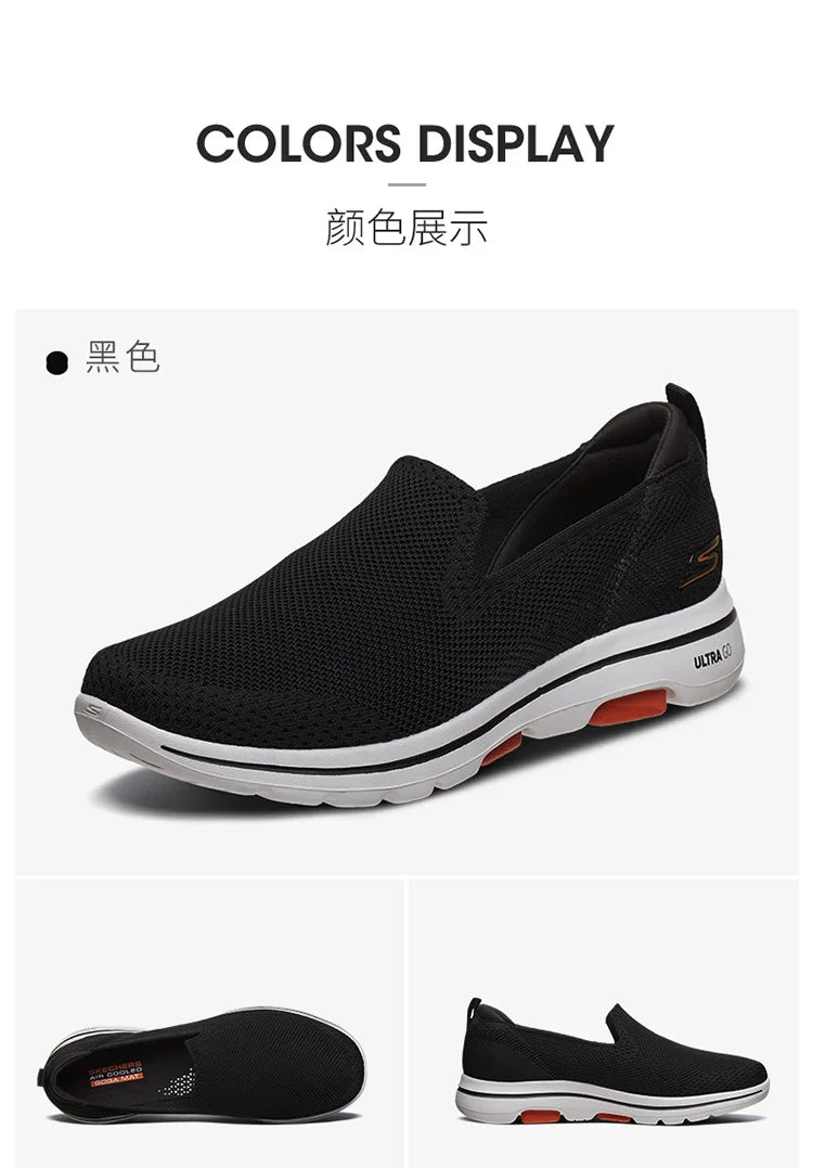 Skechers Shoes for Men GO WALK 5 Slip-on Walking Shoes Soft Comfortable Non-slip and Breathable Man Sneakers tenis masculino