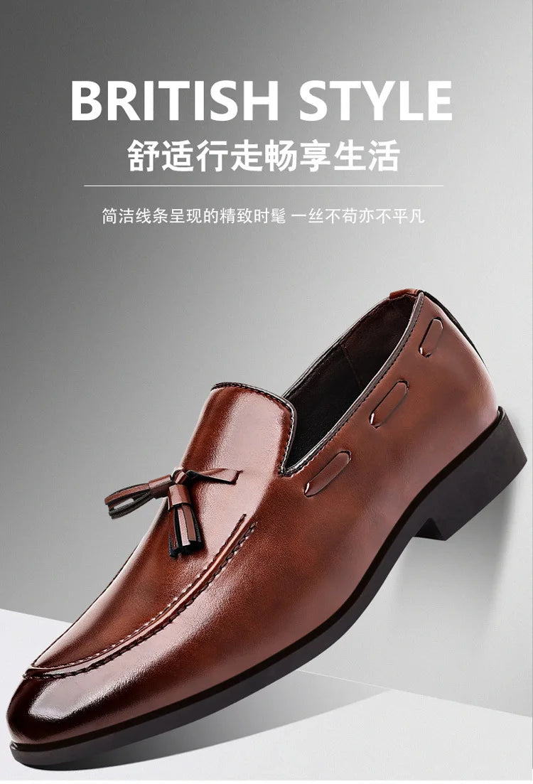 Men's Dress Shoes New Pu Leather Fashion Shoe for Men Large Size Business Formal Casual Shoes Slip on Wedding Lace-up Men Shoes