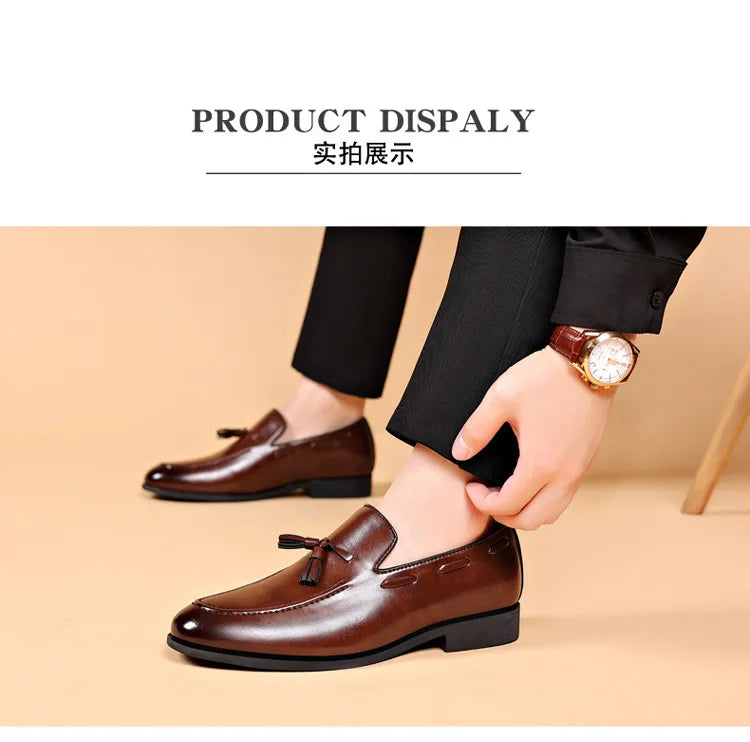 Men's Dress Shoes New Pu Leather Fashion Shoe for Men Large Size Business Formal Casual Shoes Slip on Wedding Lace-up Men Shoes