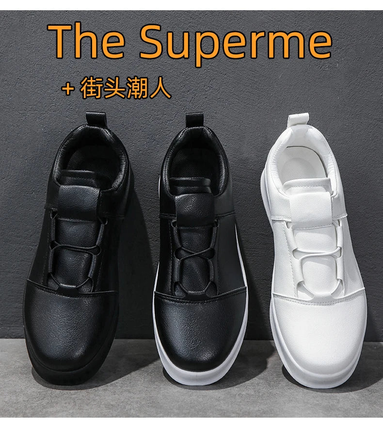 Popular Casual Shoes for Men Low Cut Rubber Thick Soled Board Shoes 2025 Fashion Shock-absorbing Anti-friction Sneakers for Men
