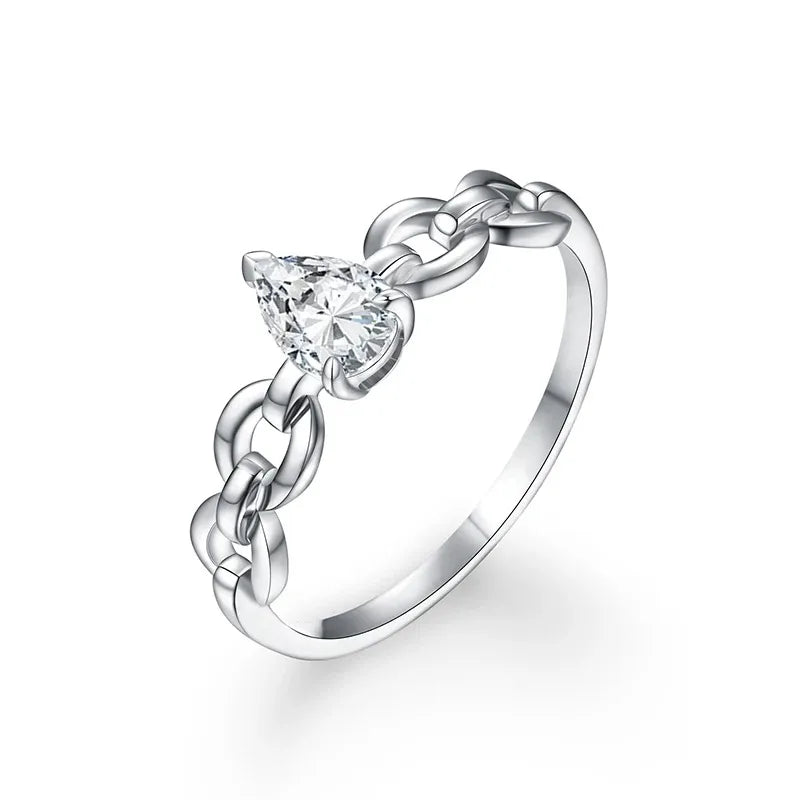 CHARMING Luxury Moissanite Rings for Women Yellow Gold Plated for Anniversary Wedding Engagement Customized Elegant Fine Jewelry