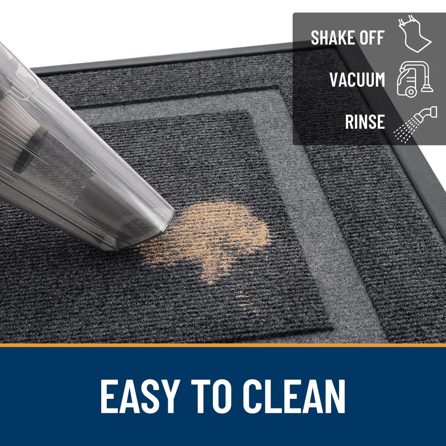 HAPIHAPPY Front Door Mat Indoor Outdoor Entrance Waterproof Sturdy Natural Rubber Fade Resistant Easy Clean Patio Porch Door Mat