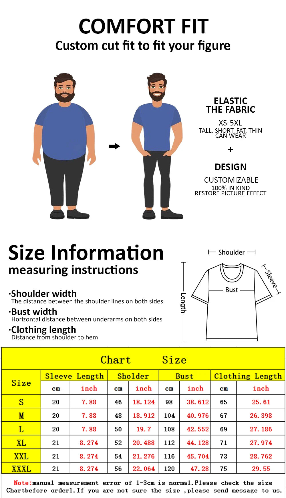 Seagull Men Cotton T-shirt Fashion Big Size Top Casual Short Sleeve Streetwear Classic New Arrival Tee S-3XL