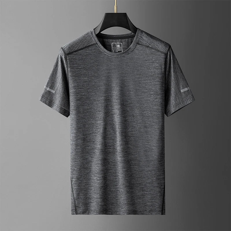 Large Size L-7xl 8xl 9xl Summer Breathable Mesh Men's Quick-dry Basic T-shirts Sportswear Nylon T Shirt Male Running Cool Tees