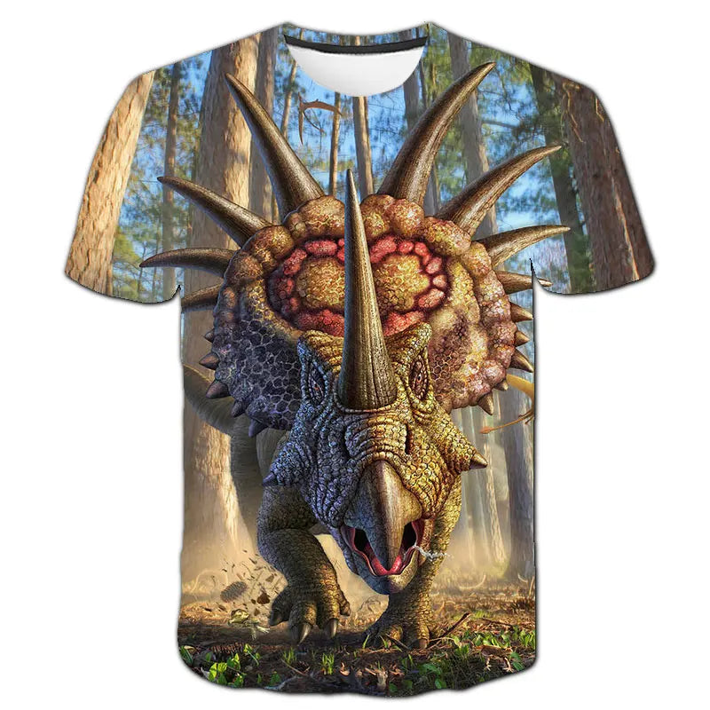 2024 Child Boys Girls Dinosaur T-shirts Summer Short Sleeve Boy Clothes Causal T Shirt Tops Tee Children's clothing 3-14 year