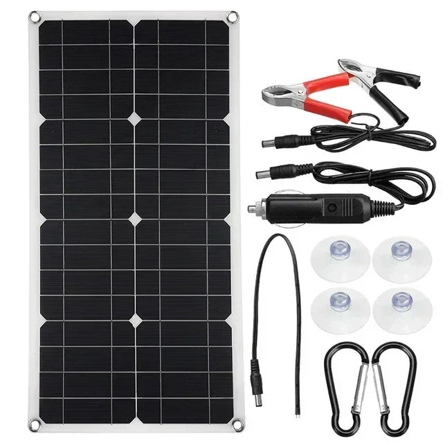 1000W 18V Monocrystalline Silicon Solar Panel Dual USB 12V/5V DC Single Crystal Flexible Solar Charger for Car RV Battery Charge