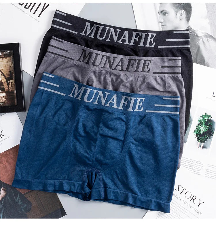 1pc Boxer Briefs Men Shorts Underpants Sexy High Elastic Comfortable Panties Mid-waist Underwear Breathable Male Boxershorts