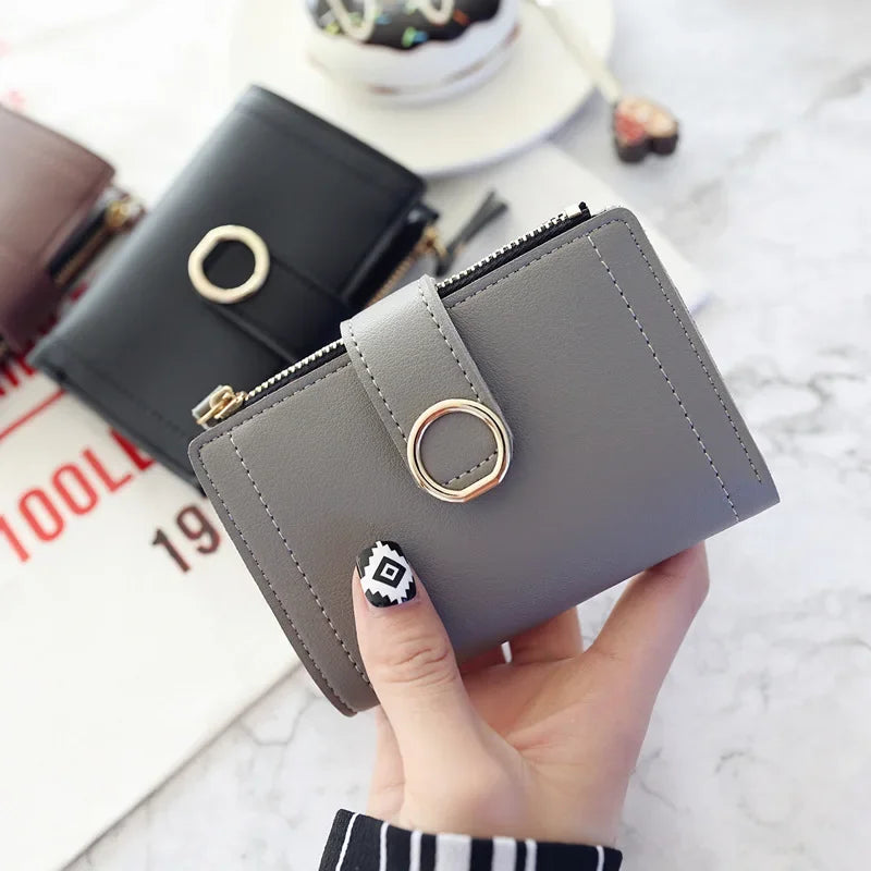 New Short Women Wallets Fashion Simple Cute Small Female Wallets PU Leather Card Holder Women's Purse
