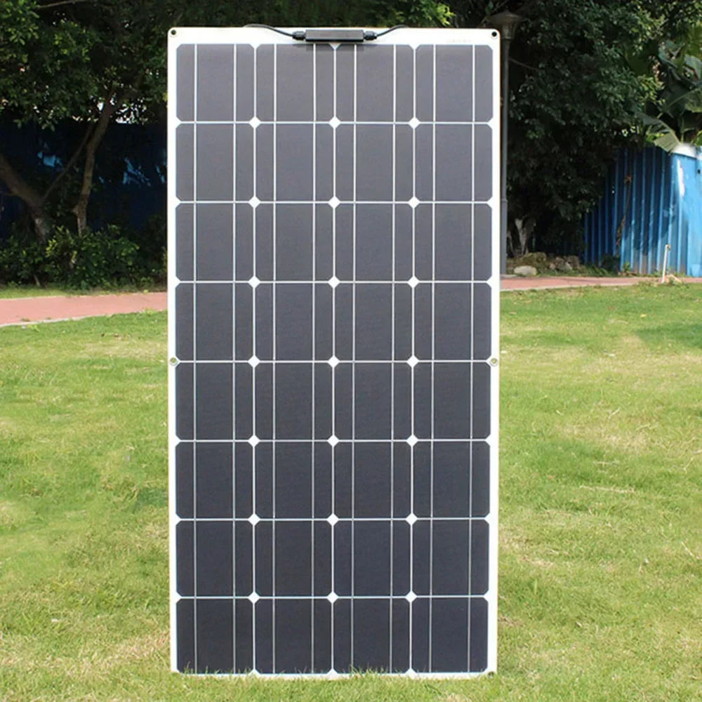 6000W-1000W 12V Flexible Solar Panel Kit - Waterproof Monocrystalline for RV Roofs/Camping/Off-Grid Power