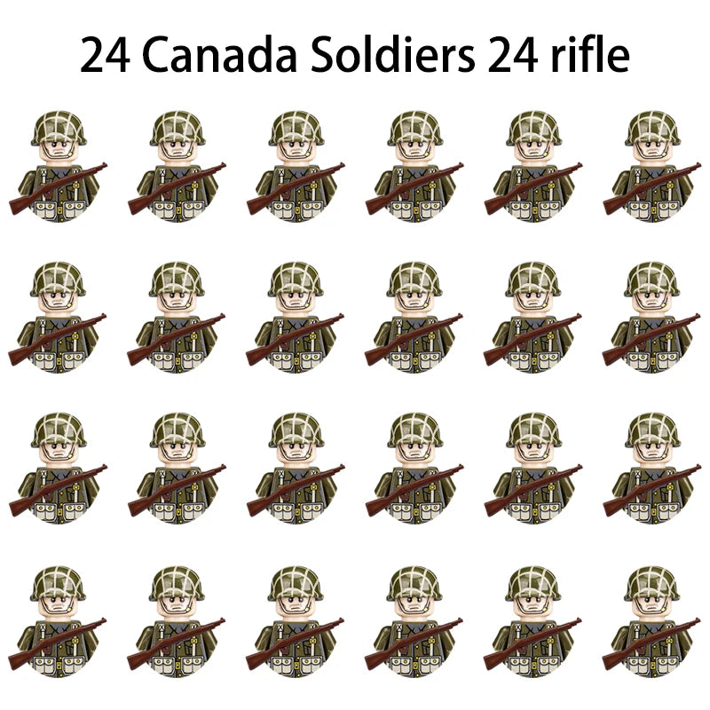40pcs/batch WWII military characters WWII soldiers National army building blocks weapons Assembling bricks Children's toys