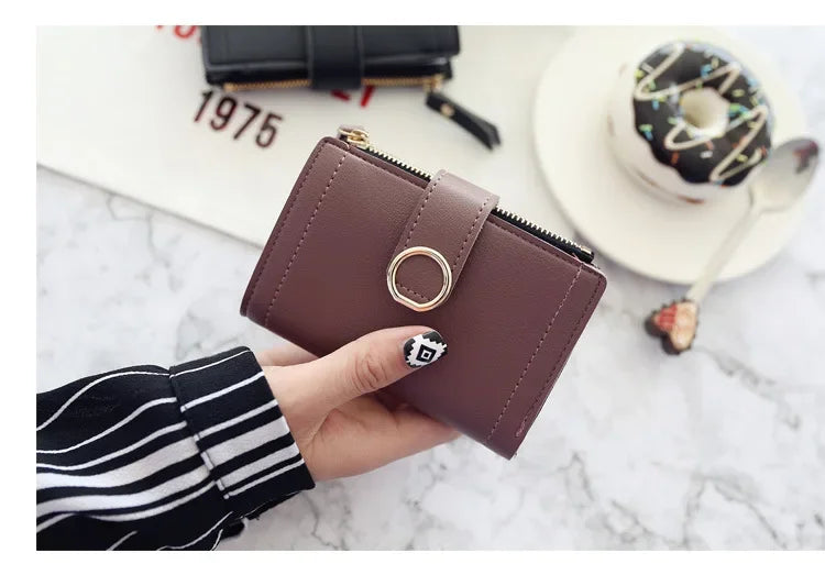 New Short Women Wallets Fashion Simple Cute Small Female Wallets PU Leather Card Holder Women's Purse