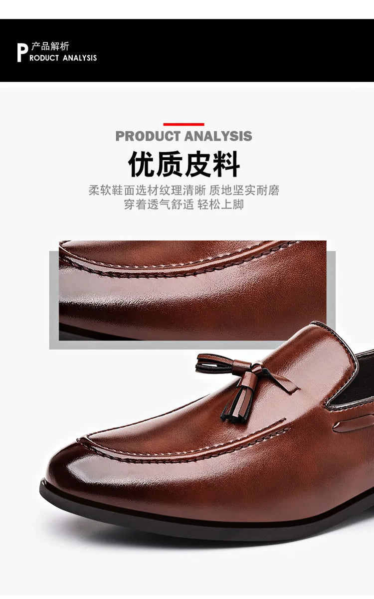 Men's Dress Shoes New Pu Leather Fashion Shoe for Men Large Size Business Formal Casual Shoes Slip on Wedding Lace-up Men Shoes