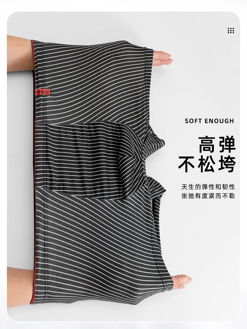Men's Underwear Fashion Men Boxers Sexy Oft Breathable Underwear Male Comfort Panties L-4XL Underpants Striped Boys Underwear