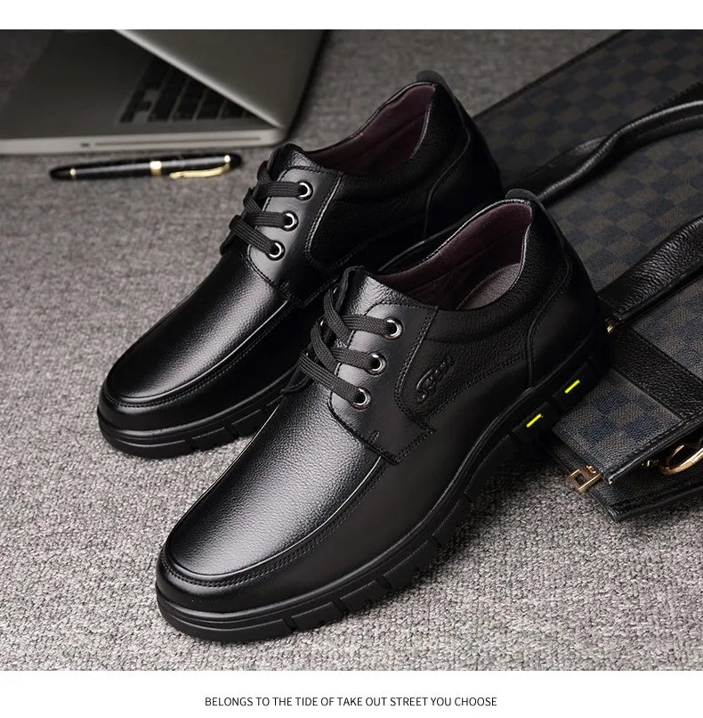 Hot Sale Men Genuine Leather Casual Shoes Soft Sole Walking Shoes Luxury Brand Middle-aged Old Man Dad Lightweight Loafers Shoes