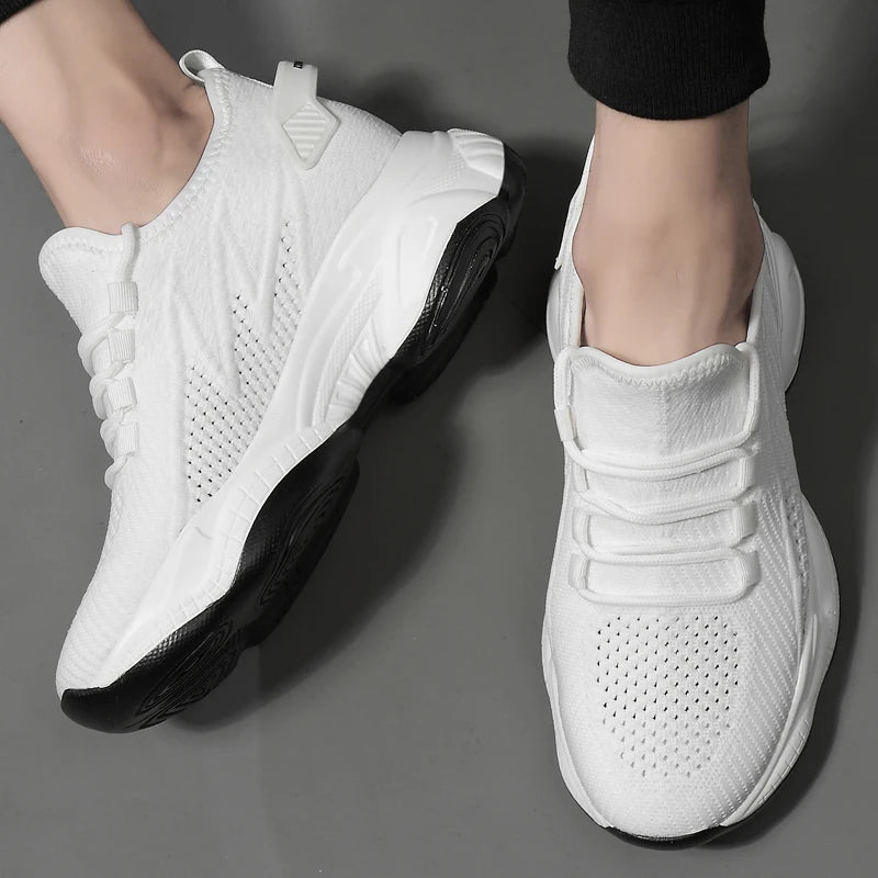 Chunky Sneakers Mesh Men's Elevator Sneakers 6cm 8cm Heel Lift Insole Plus Size36-44