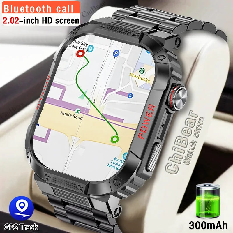 ChiBear For Huawei Xiaomi GPS Smart Watch Men 1.96 Inch Screen 420mAh Heart Rate Sport Waterproof NFC Bluetooth Call Smartwatch