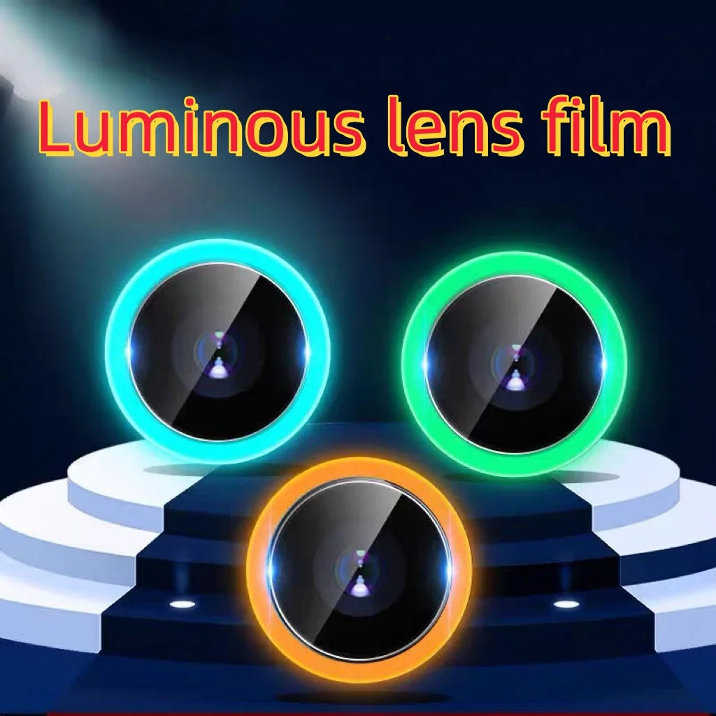 uminous Ceramic Camera Protector Film For IPhone 14 13 12 11 15 Pro Max 14 Plus 12 13 Mini Ring Tempered Glass Glowing Cap