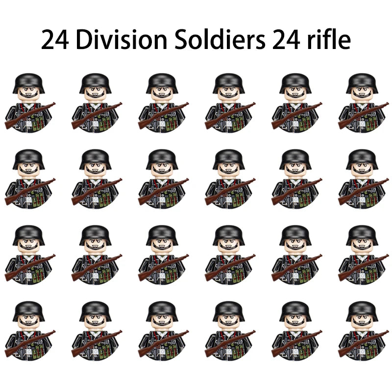 40pcs/batch WWII military characters WWII soldiers National army building blocks weapons Assembling bricks Children's toys