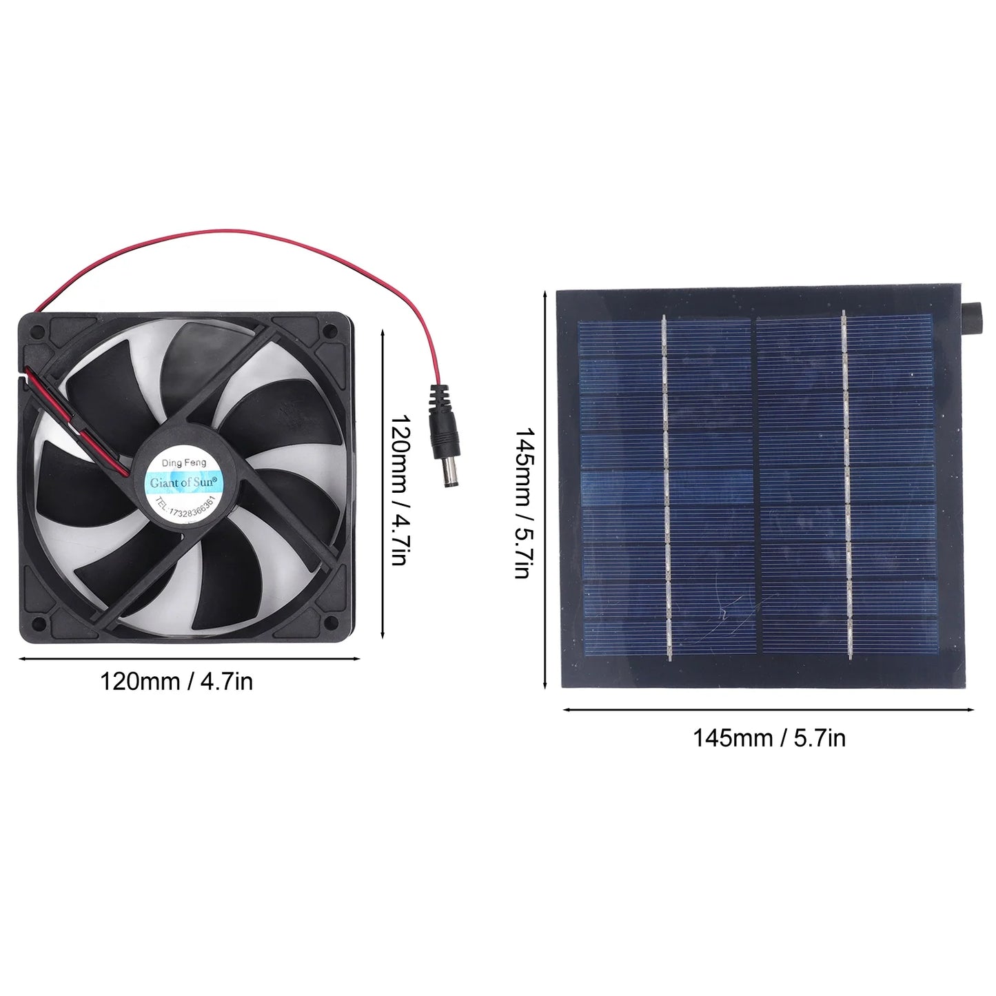 Solar Panel Fan Kit 20W IP65 Waterproof for Outside Small Chicken Coops Greenhouses Sheds Pet Houses Window Exhaust