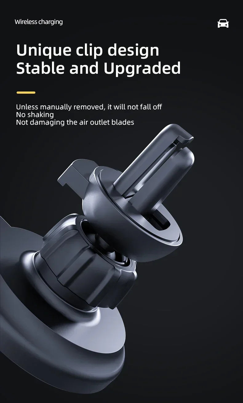 VIKEFON 30W Magnetic Car Wireless Charger For iPhone 12 13 14 15 pro max Air Vent Car Phone Holder Stand Fast Car Charging