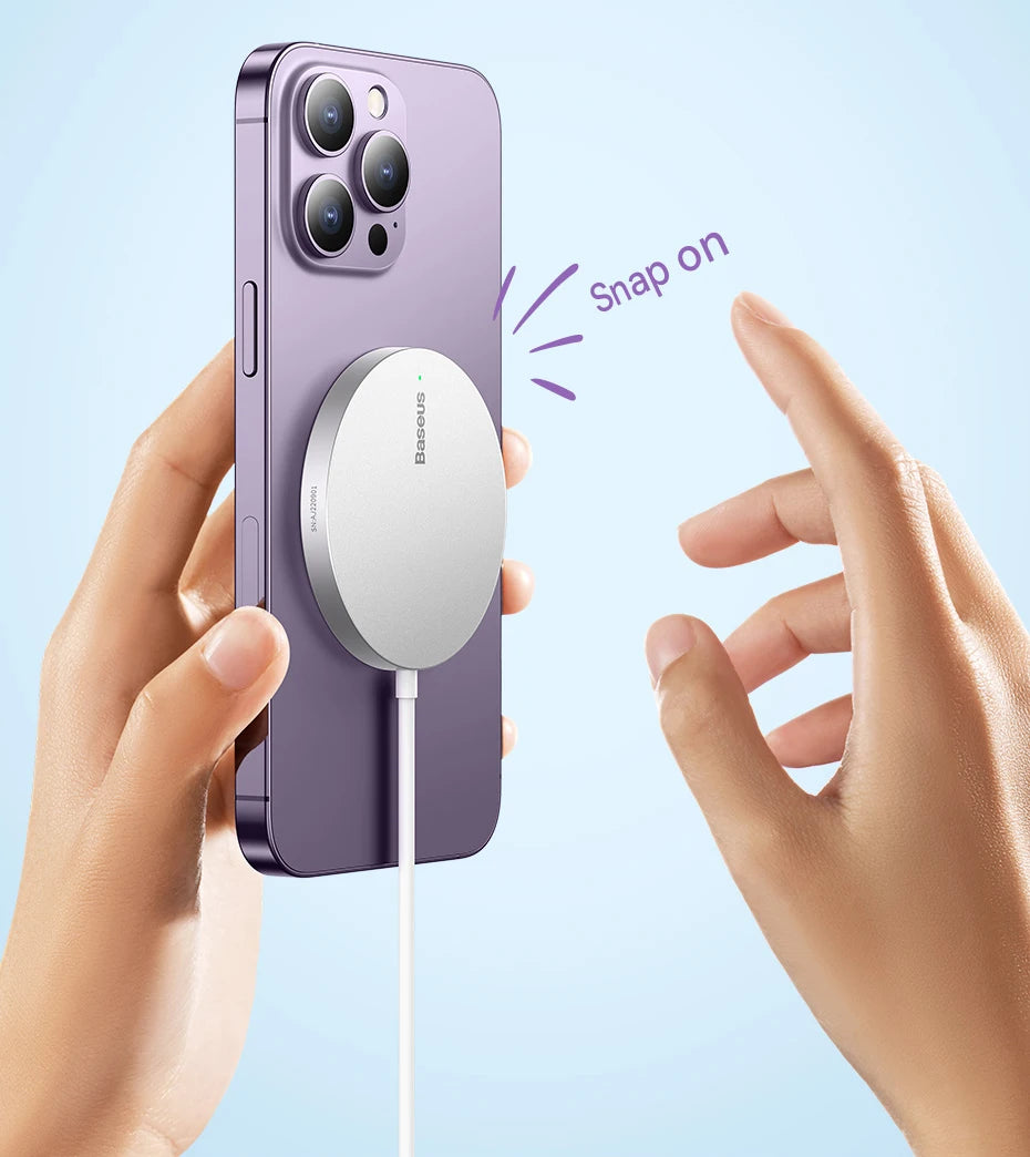 Baseus 15W Magnetic Wireless Chargers for iPhone 15 Qi Wireless Charger Fast Charging Pad for iPhone 13 12 Mini Phone Charger