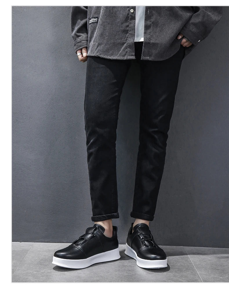 Popular Casual Shoes for Men Low Cut Rubber Thick Soled Board Shoes 2025 Fashion Shock-absorbing Anti-friction Sneakers for Men