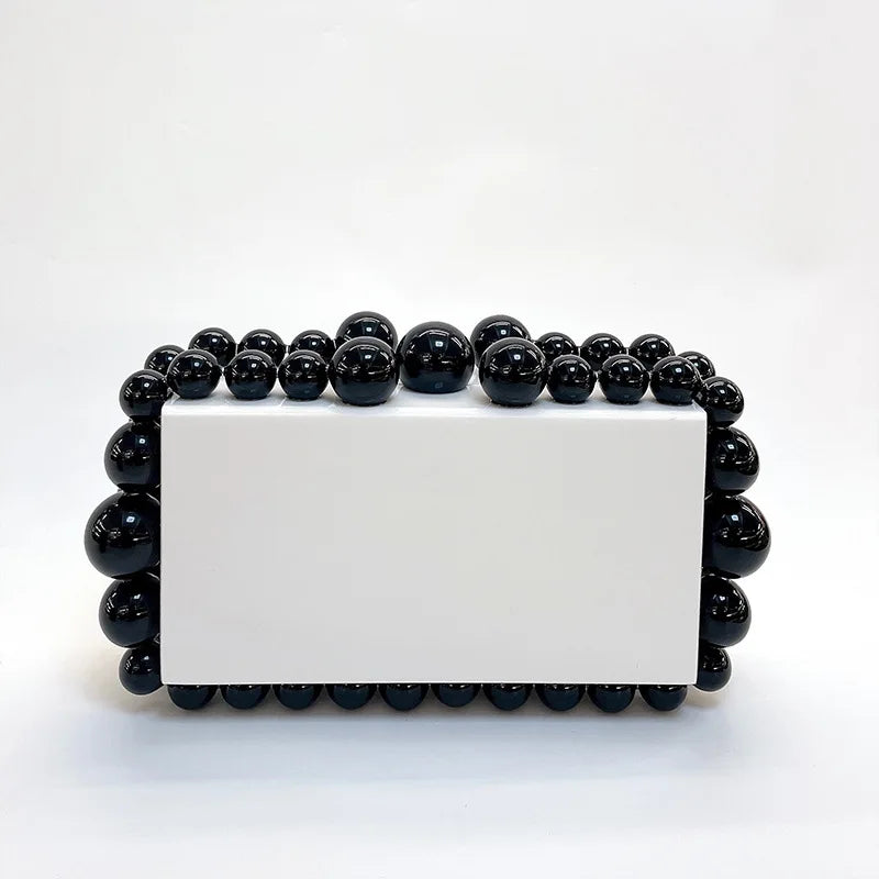 Acrylic Box Evening Clutch Purse Bags For Wedding Party Green/Purple Foil Beads Purses And Handbags Designer Bag