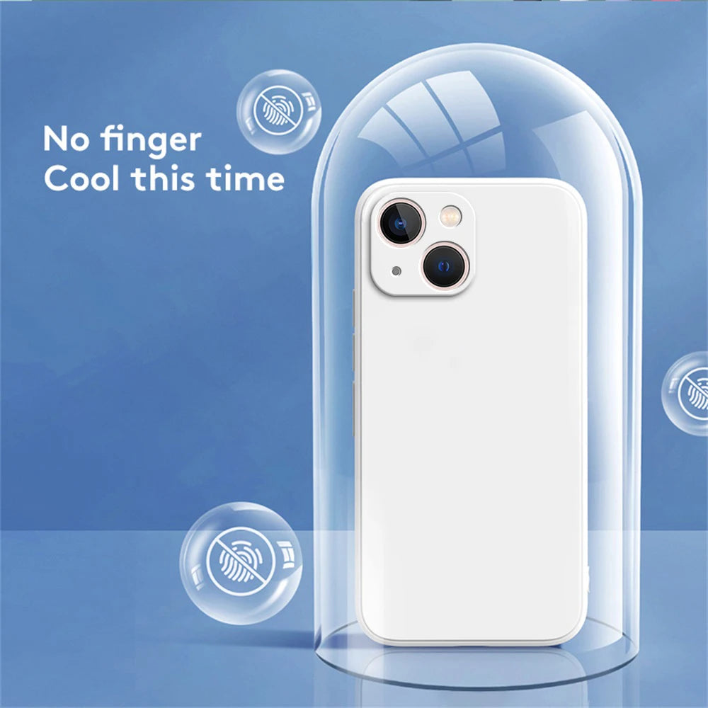 New Square Liquid Silicone Phone Case for iPhone 14 13 7 8 Plus X XR XS 11 12 Pro Max SE 2020 Camera Protective Cover