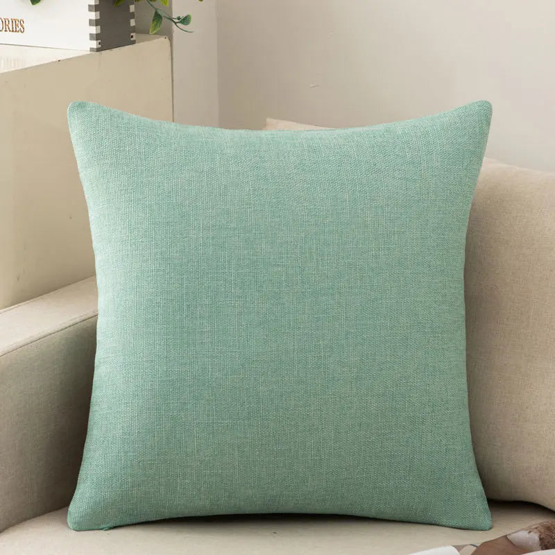 Scandinavian ins style solid colour pillow cover heavy cotton linen living room sofa cushion winter waist pillow case