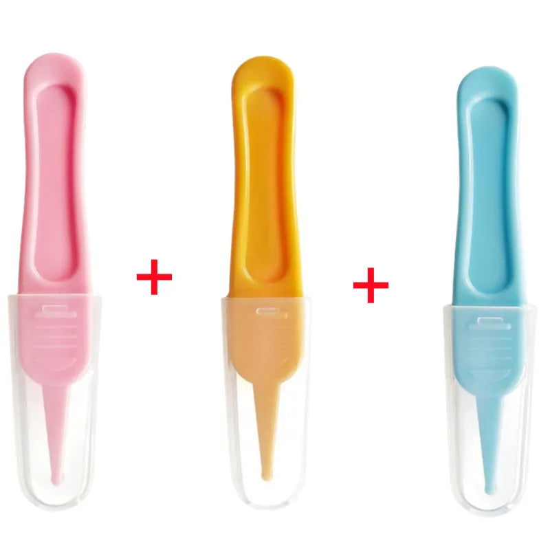 Baby Nose Cleaning Tweezers Infant Ear Nose Navel Clean Tool Safe Baby Dig Booger Clips Snot Removal Newborn Cleaning Supplies