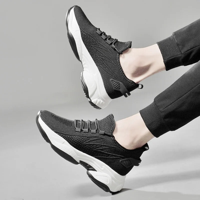 Chunky Sneakers Mesh Men's Elevator Sneakers 6cm 8cm Heel Lift Insole Plus Size36-44