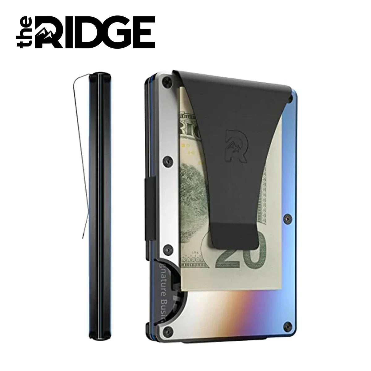 Ridge Credit Card Holder Carbon Fiber Luxury Aluminum Metal Minimalist Purse RFID Blocking Id Card Holder Luxury Mini Purse
