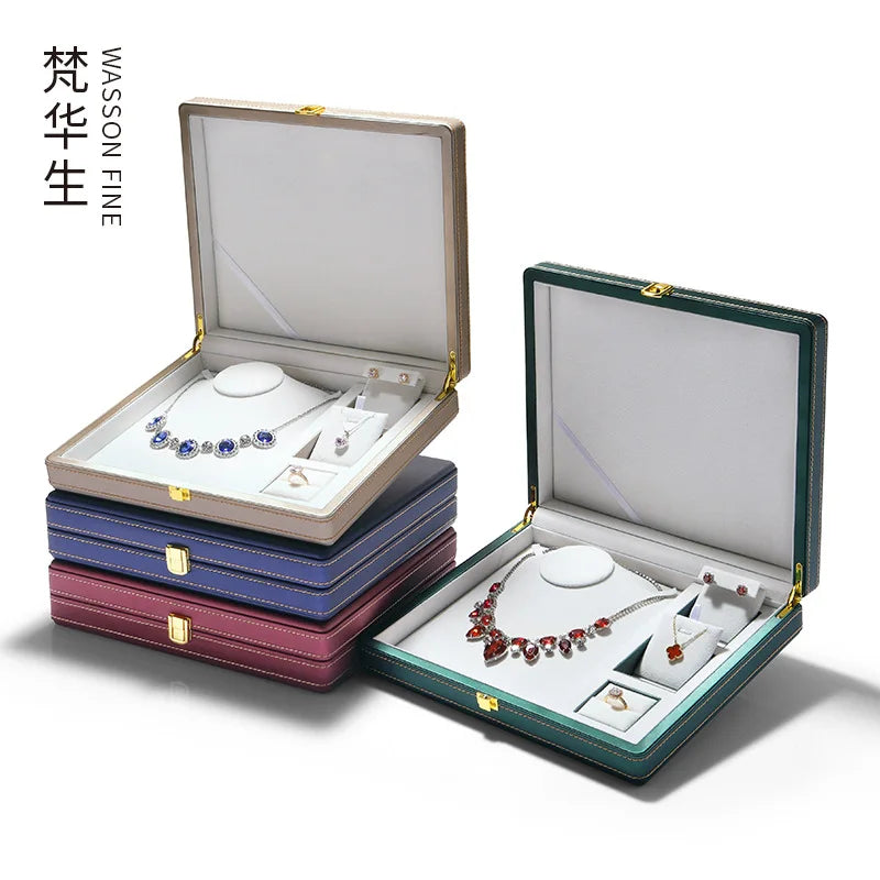 Factory Direct Supply New Jewelry Storage Set Box Three Gold Rings Earrings Earrings Necklace Display Box Jewelry Packaging