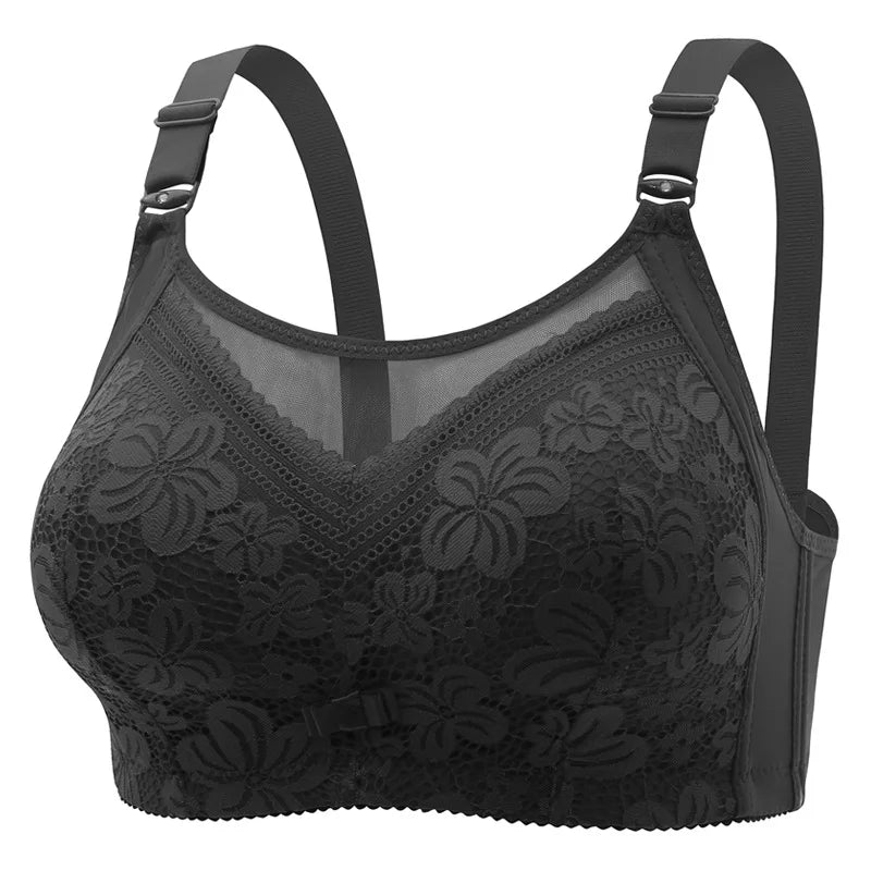 New In Women's Underwear Large Size Sexy Lace Push Up Adjustable Top Bra Without Steel Ring Soft Breathable Sexy Ladies Brassier