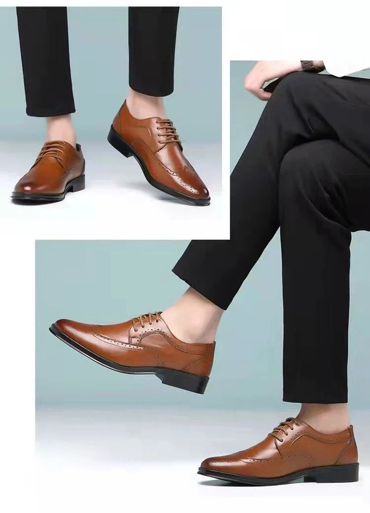 Men Oxford Shoes Luxury Leather Brogue Shoes Male Classic Business Formal Shoes High Quality Handcrafted Men Party Wedding Shoe