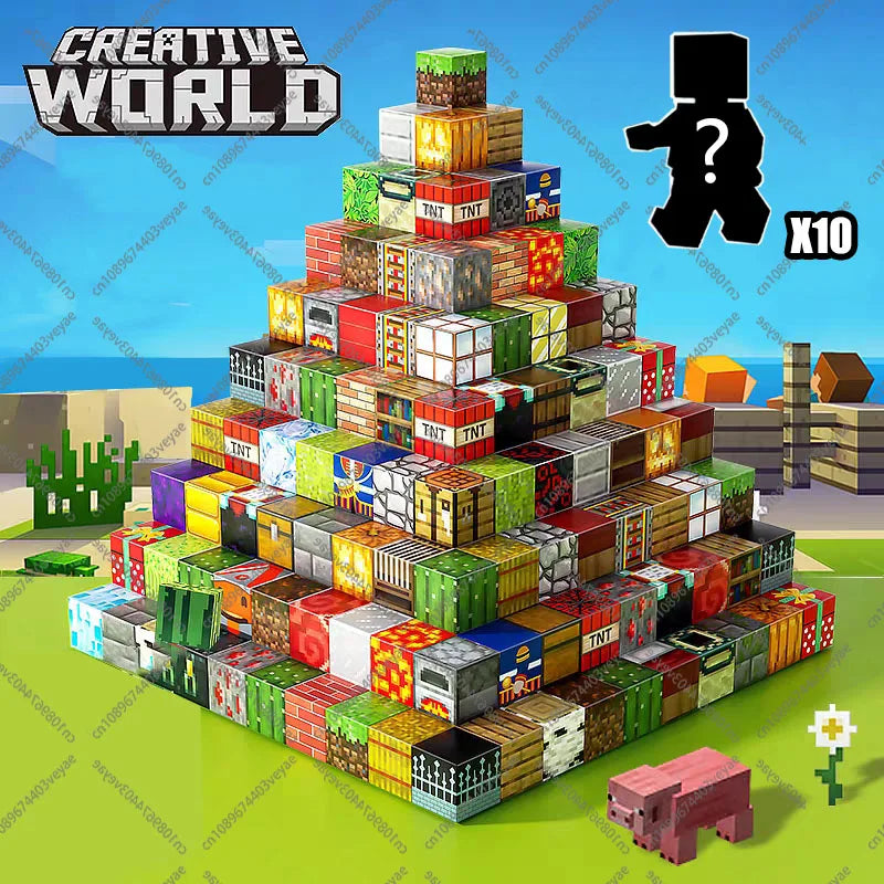 Magnetic Building Blocks Magnet Cube Mine World Set Toy STEM Sensory Montessori Stacking Cubes Construction Set Toy Holiday Gift