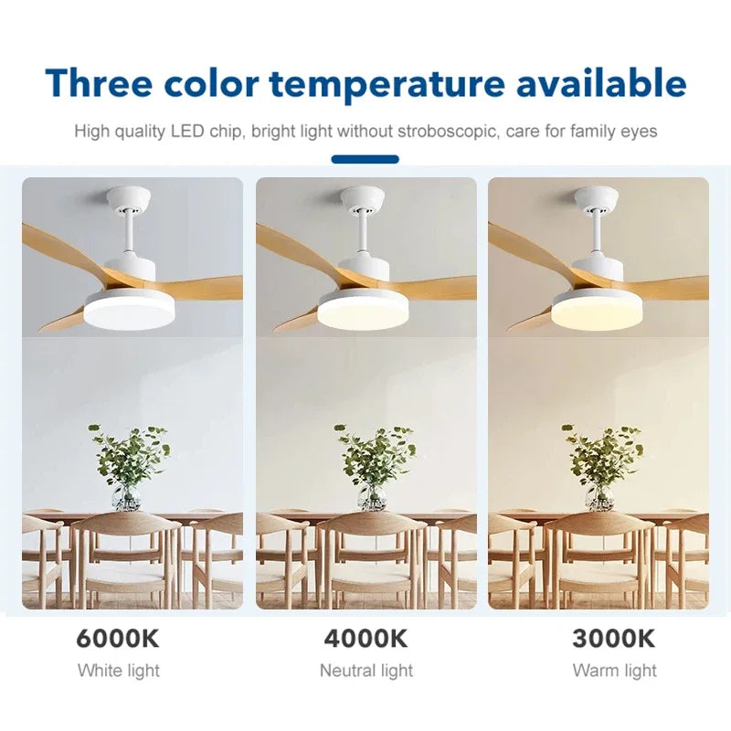 52Inch 3 ABS Blade DC 35W Pure Copper Motor Ceiling Fan With 60W LED Light Support Remote Control Strong winds Electric fans