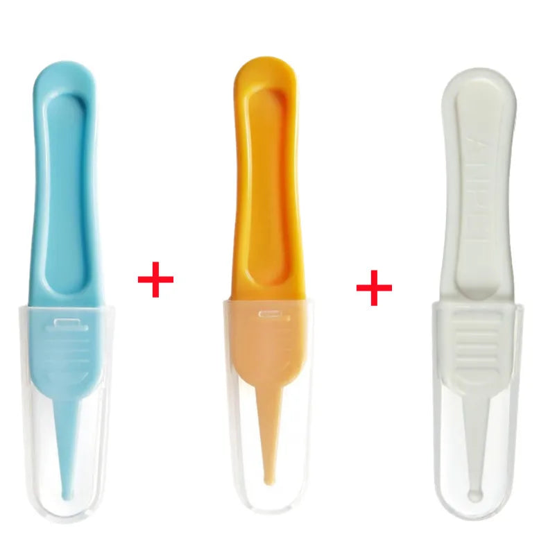 Baby Nose Cleaning Tweezers Infant Ear Nose Navel Clean Tool Safe Baby Dig Booger Clips Snot Removal Newborn Cleaning Supplies