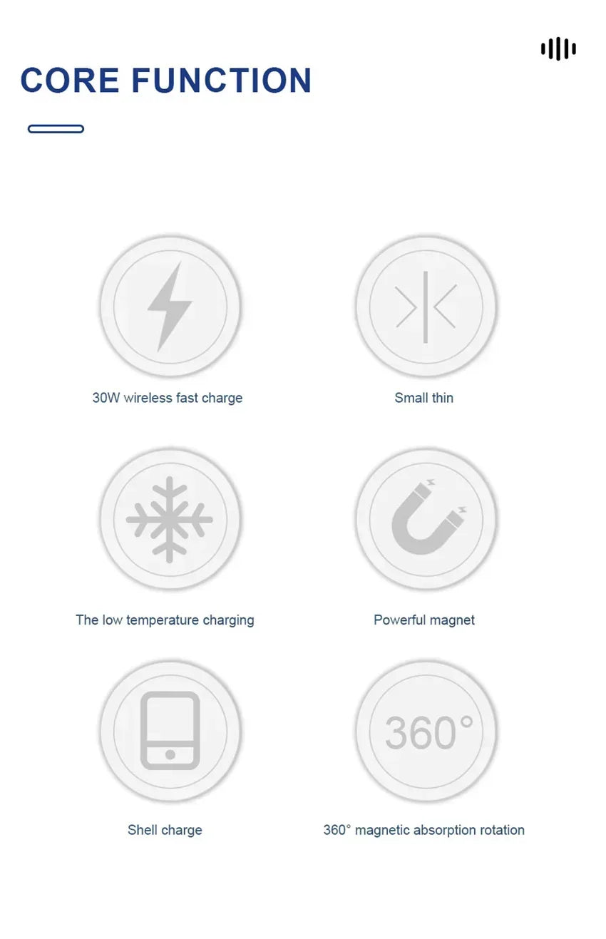 VIKEFON Magnetic Wireless Charger Fast Wireless Charging Pad Stand for iPhone 15 14 13 12 Pro Max Mini Type C Phone Charger